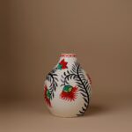 Madhubani Art Inspired Floral Vine Vase – Handcrafted Ceramic Decor Piece