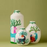Handcrafted Gond Art - Deer Family - Inspired Vase Set