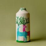 Gond Art Inspired Twin Deer Vase – Handcrafted Ceramic Decor Piece