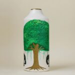 Phad Art Inspired Tree & Elephant Vase – Handcrafted Ceramic Decor Piece