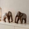 Handcrafted Solid Sheesham Wood Elephant Pair with Intricate White Inlay Work - Image 3