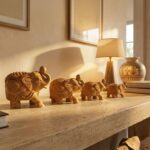 Handcrafted Sheesham Wood Elephant Family Set