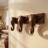 Handcrafted Sheesham Wood Elephant Wall Hook Rack - Image 2