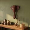 Handcrafted Sheesham Wood Elephant Head Wall Decor - Image 2